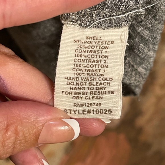 Free People Gray and White Lace Blouse - Picture 5 of 7